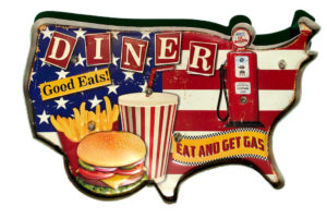 diner good eats eat and get gas led usa flag